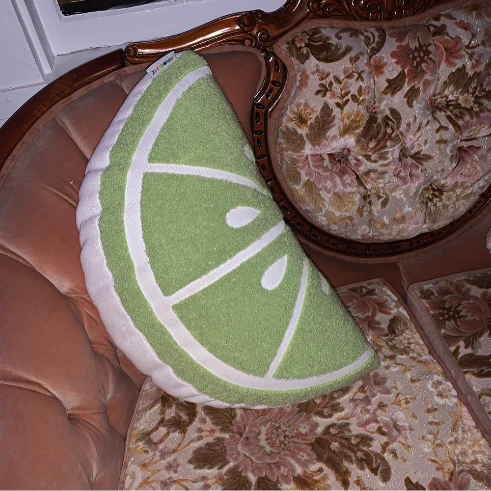 Lime throw pillow